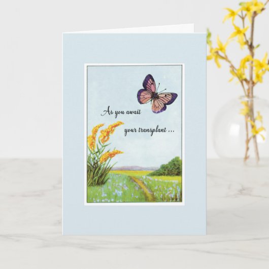 臓器移植支援バタフライの待機 カード (黄色い花)
