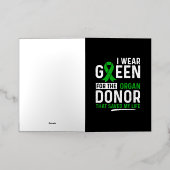 臓器移植腎臓の生態に関する緑色 箔グリーティングカード (外側レイダウン)