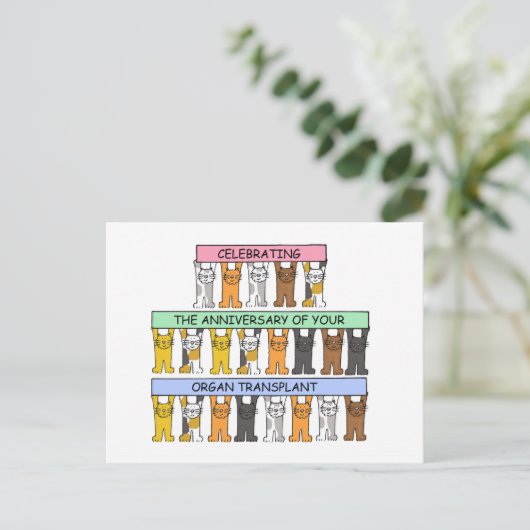 臓器移植記念日おめでとう。 ポストカード (スタンド正面)