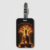 臥多摩仏の静謐な観想で描かれる ラゲッジタグ (正面縦)