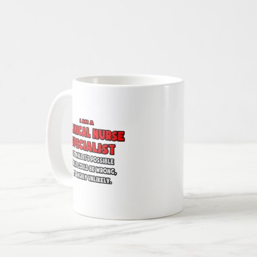 臨床おもしろいナース専門医…非常に可能性の低い コーヒーマグカップ (正面左)