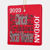 臨床ソーシャルワーカーの非カスタム凡 セラミックオーナメント (左)