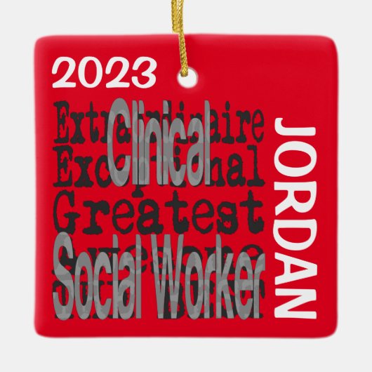 臨床ソーシャルワーカーの非カスタム凡 セラミックオーナメント (正面)
