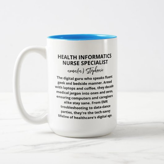 臨床ナース医療情報学ナース専門家 ツートーンマグカップ (左)