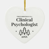 臨床心理学者のハートクリスマスオーナメント セラミックオーナメント (正面)