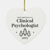 臨床心理学者のハートクリスマスオーナメント セラミックオーナメント (裏面)
