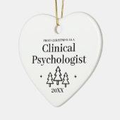 臨床心理学者のハートクリスマスオーナメント セラミックオーナメント (左)