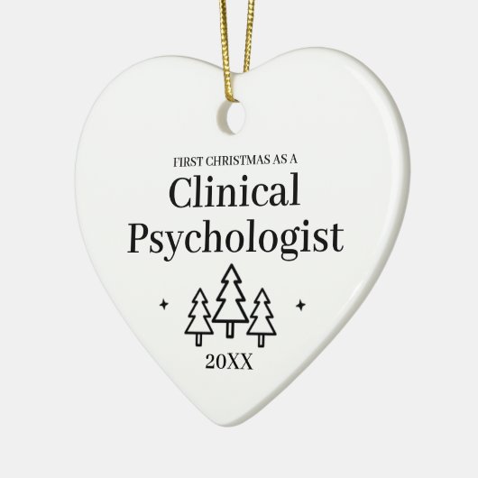 臨床心理学者のハートクリスマスオーナメント セラミックオーナメント (左)