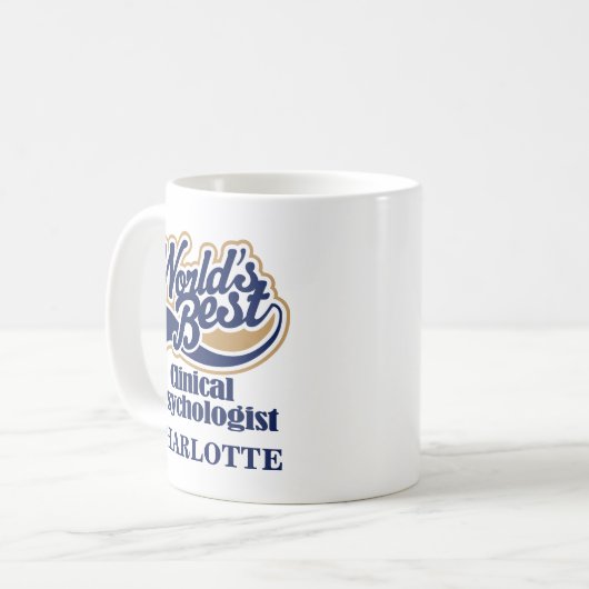 臨床心理学者のパーソナライズなマグのギフト コーヒーマグカップ (正面左)