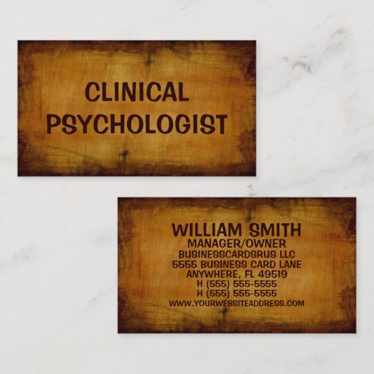 臨床心理学者アンティーク名刺 名刺 (正面/裏面)