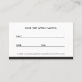 臨床心理学者シンプルのロゴアポイントメントカード 予約カード (裏面)