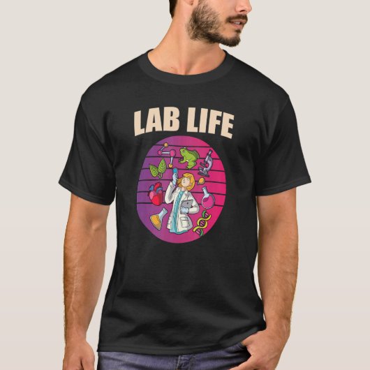 臨床検査従事者の細菌学又は微生物 Tシャツ (正面)
