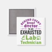 臨床検査技師が疲れ果てている マグネット (正面/裏面)