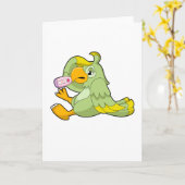 臨床用体温計を持つパラワット カード (黄色い花)