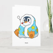 臨床用体温計を持つペンギン カード (裏面)
