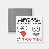 臨床的に非常識な2回のおもしろい冷蔵庫用マグネット マグネット (正面/裏面)