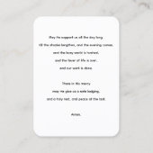 臨終祈りの言葉カード祈りの言葉 名刺 (裏面)