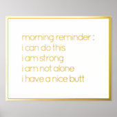 自おもしろい信じ身の引用文金ゴールド 箔ポスター (正面)