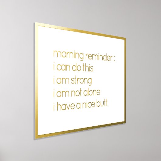 自おもしろい信じ身の引用文金ゴールド 箔ポスター (レイダウン)