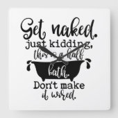 自おもしろい宅装飾用浴室デザイン スクエア壁時計 (正面)