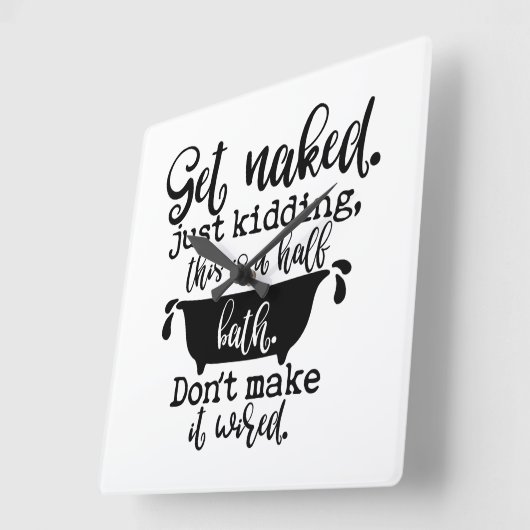 自おもしろい宅装飾用浴室デザイン スクエア壁時計 (傾斜)