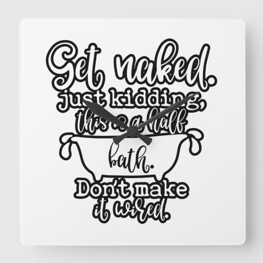 自おもしろい宅装飾用浴室デザイン スクエア壁時計 (正面)