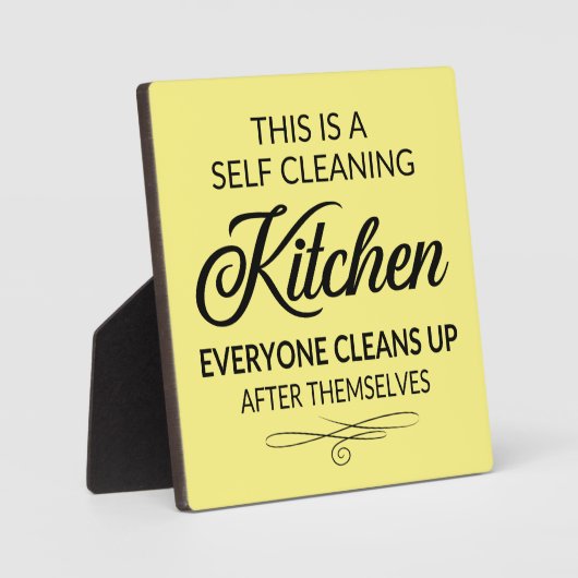 自おもしろい自洗浄キッチンワードアート フォトプラーク (正面)