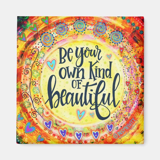 自かわいらしカラフル分の美しいインスピレーション マグネット (正面)