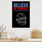 自やる気を起こさせる分信じのサッカー引用文 ポスター (キッチン)