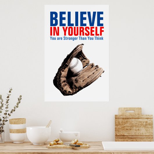 自やる気を起こさせる分信じの引用文 ポスター (キッチン)