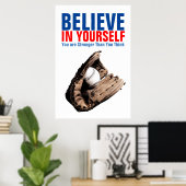 自やる気を起こさせる分信じの引用文 ポスター (ホームオフィス)