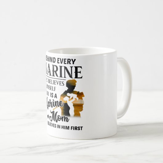 自ら海信じ産の母ベテラ コーヒーマグカップ (正面右)