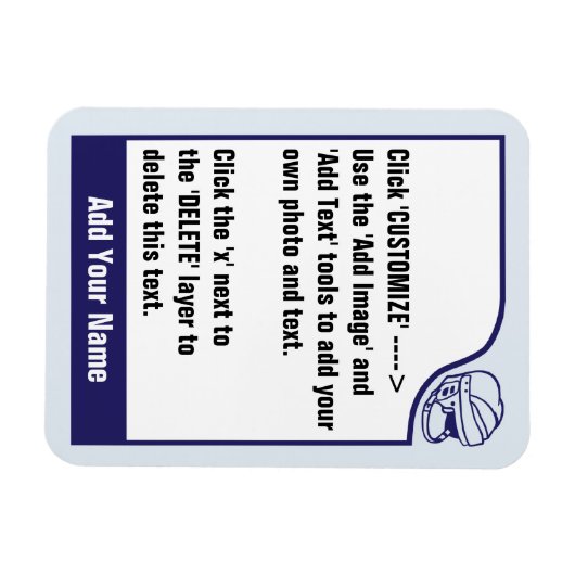 自カスタマイズ分のホッケー取引カードマグネット マグネット (横)