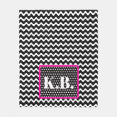 自カスタマイズ分の波と水玉模様 フリースブランケット (正面)