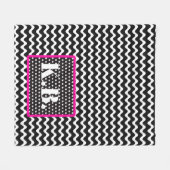 自カスタマイズ分の波と水玉模様 フリースブランケット (正面(横))