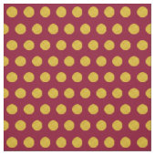 自カスタマイズ分の金ゴールド水玉模様のパターンが赤 ファブリック (見本)