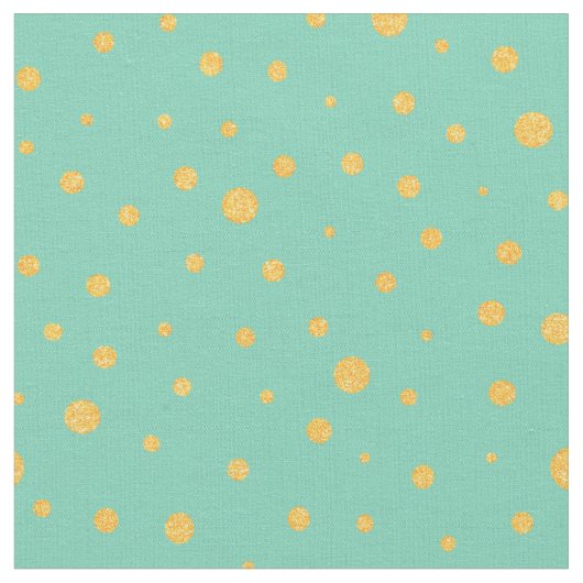 自カスタマイズ分の金ゴールド水玉模様を緑で表示 ファブリック (クローズアップ)