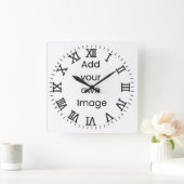 自カスタマイズ分（線とローマ数字） スクエア壁時計 (ホーム)