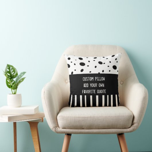 自カスタム分の引用文のドットとストライプ クッション (椅子)