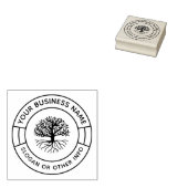 自カスタム身のラウンドモダンビジネスロゴ ラバースタンプ (押印)