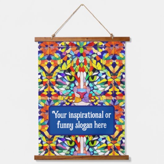 自カラフル分のジャングインスパイアおもしろい文字 吊り下げ型タペストリー (正面)