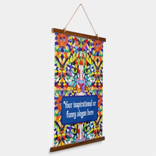 自カラフル分のジャングインスパイアおもしろい文字 吊り下げ型タペストリー (傾斜あり)