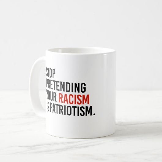 自ストップ然の人種差別を愛国主義と装う コーヒーマグカップ (正面左)