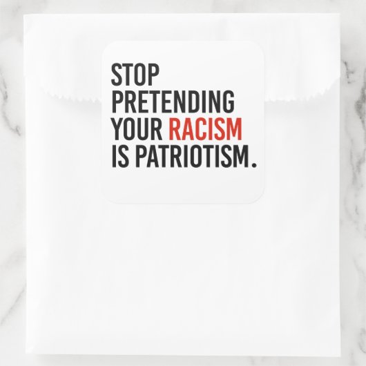 自ストップ然の人種差別を愛国主義と装う スクエアシール (バッグ)