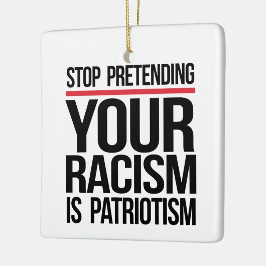 自ストップ然の人種差別を愛国主義と装う セラミックオーナメント (左)