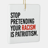 自ストップ然の人種差別を愛国主義と装う セラミックオーナメント (右)