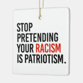 自ストップ然の人種差別を愛国主義と装う セラミックオーナメント (左)