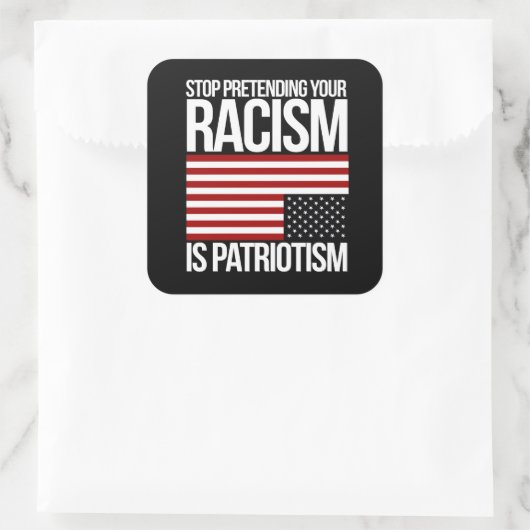 自ストップ然の人種差別を愛国主義と見なす スクエアシール (バッグ)