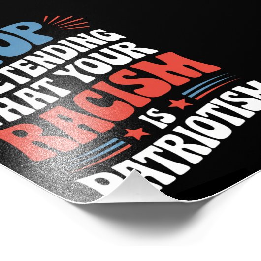 自ストップ然の人種差別を装うことは愛国心だ フォトプリント            (角)