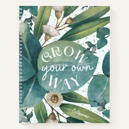 自パーソナライズされた分の植物愛好家を育てる ノートブック (正面)